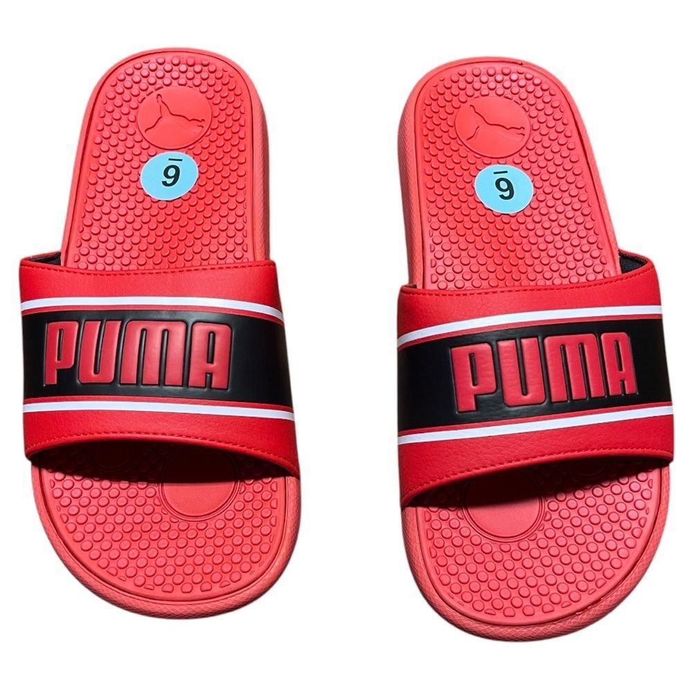 Puma slides sandals big kid size 6 red black new